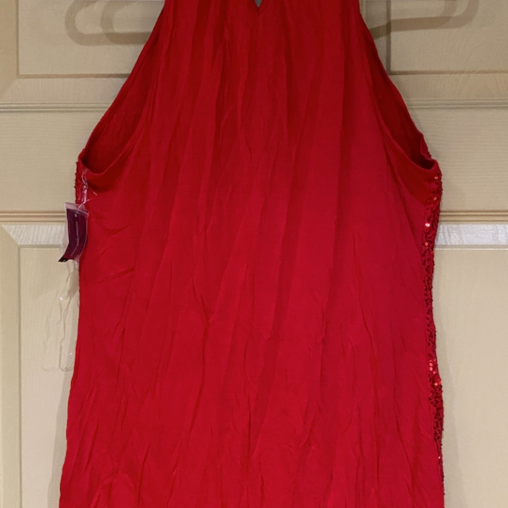 NWT INC International Concept  red sequin halter top size Large - Picture 3 of 3